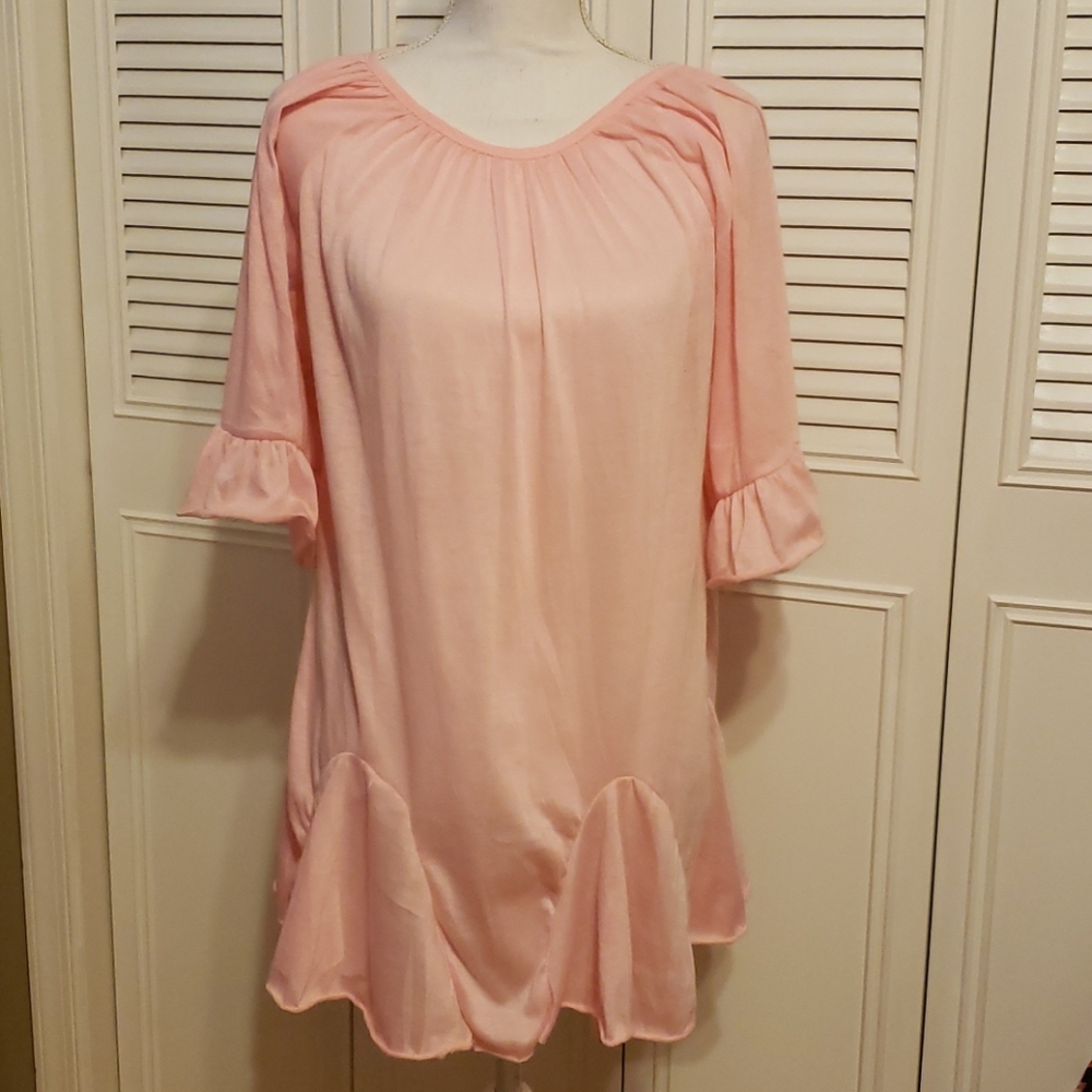 Light pink blouse tunic cotton